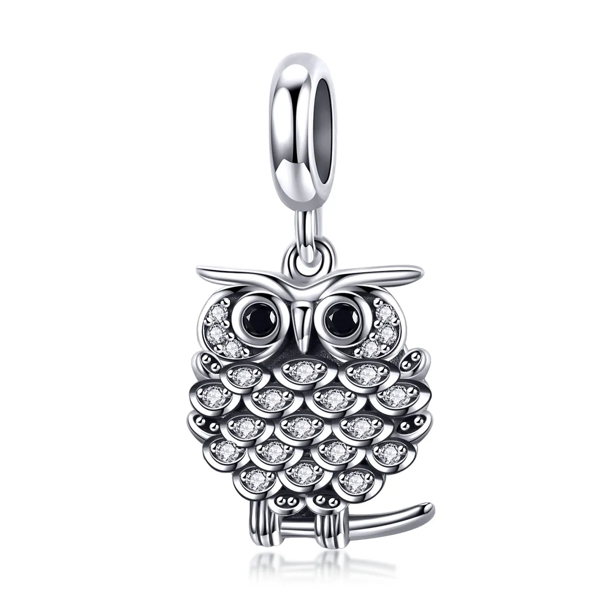 Pandora Style Silver Lovely Owl Dangle - SCC949