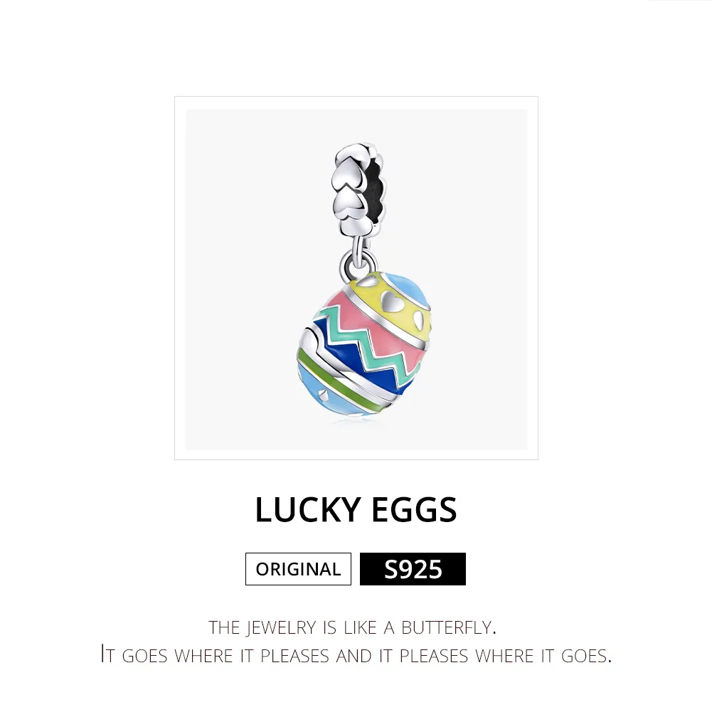 Pandora Style Silver Lucky Eggs Dangle - SCC1753