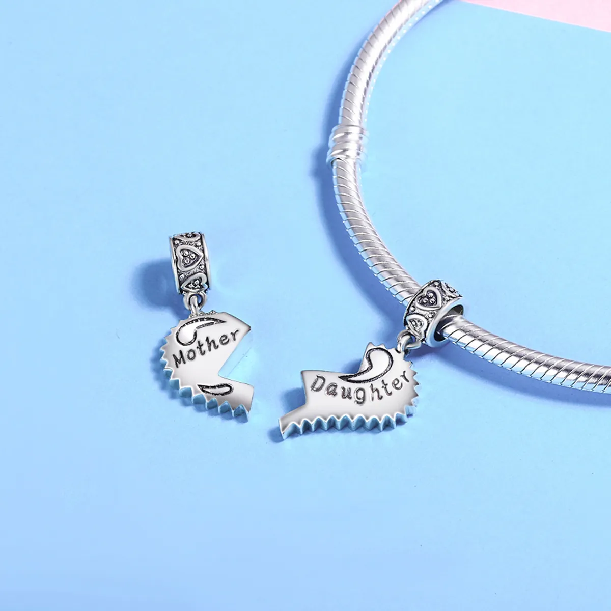 Pandora Style Silver Mother And Daughter Dangle - SCC427