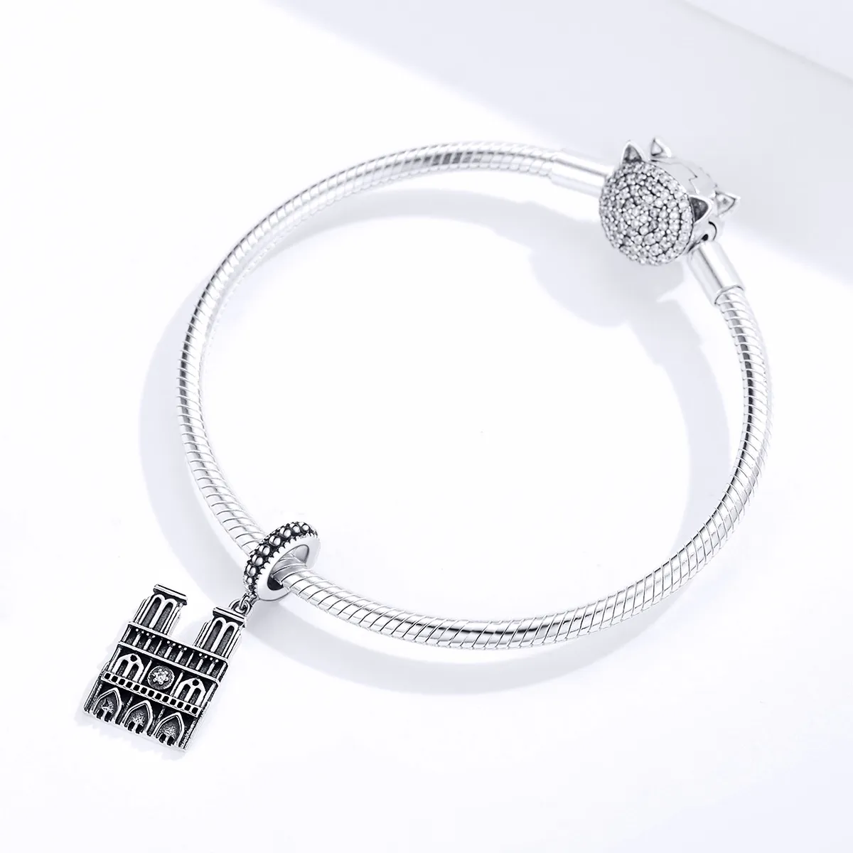 Pandora Style Silver Notre Dame De Paris Dangle - SCC1328