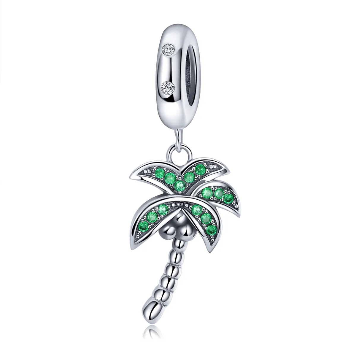 pandora style silver palm tree dangle scc697