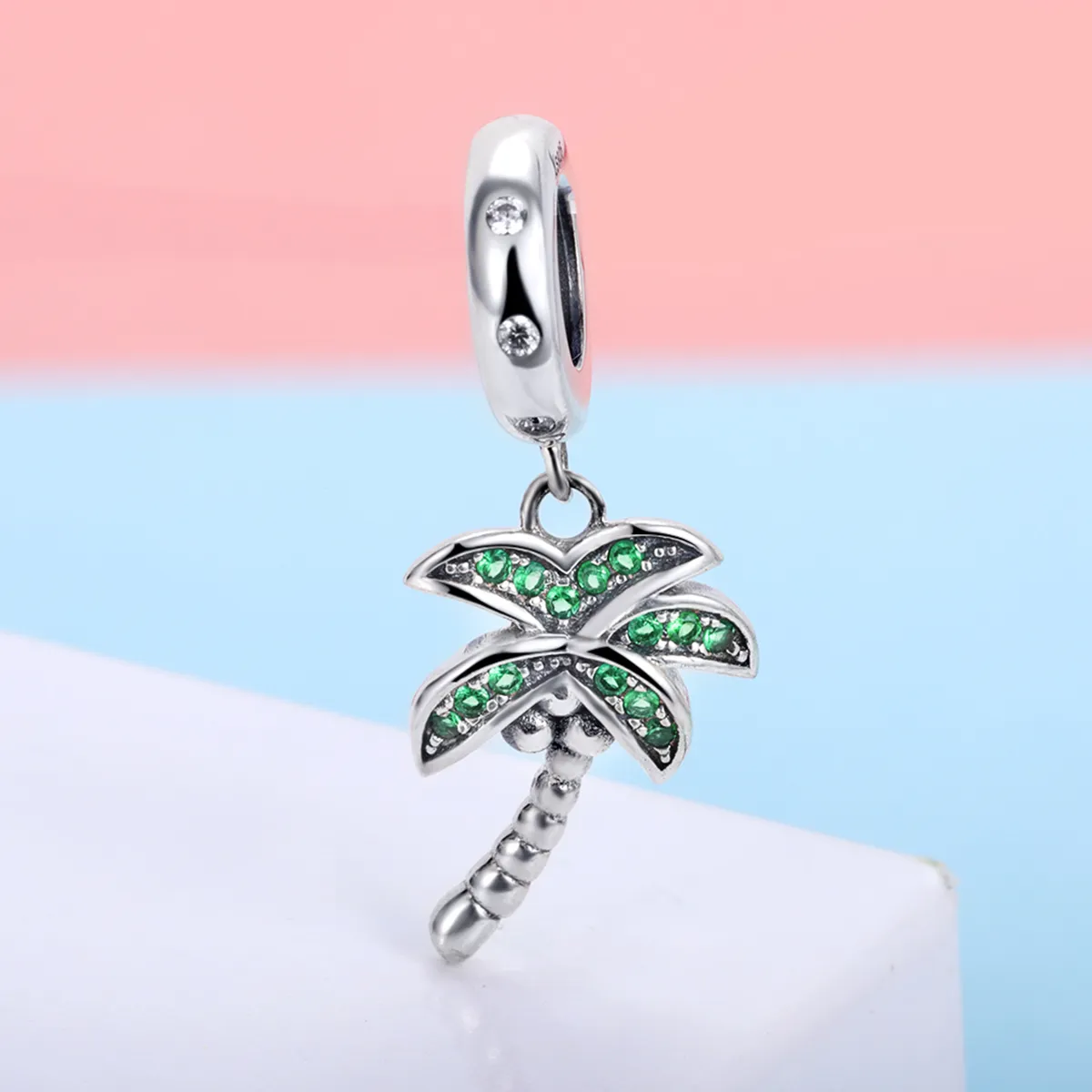 Pandora Style Silver Palm Tree Dangle - SCC697