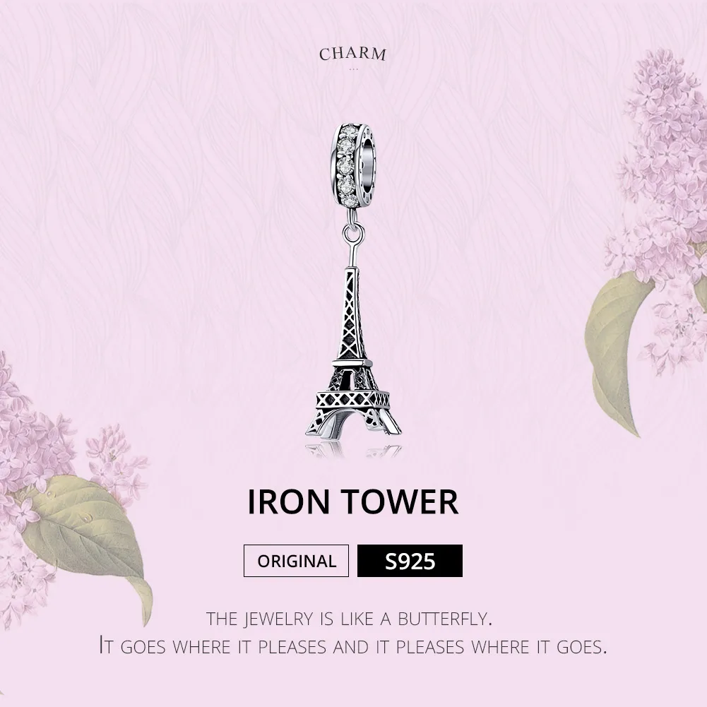 Pandora Style Silver Paris Eiffel Tower Dangle - BSC154