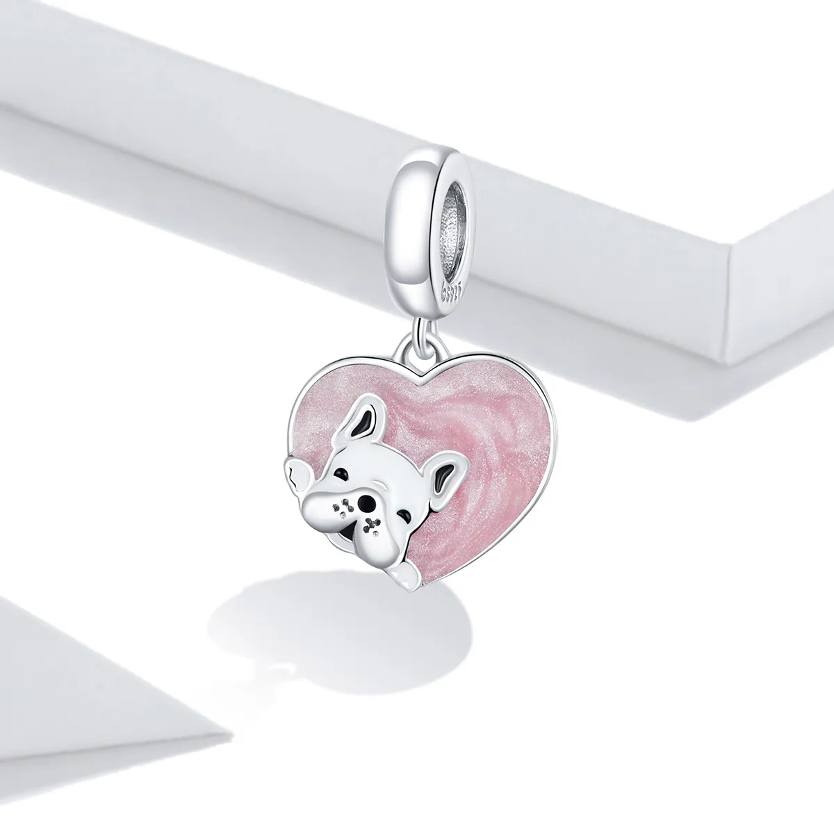 Pandora Style Silver Puppy With Love Dangle - BSC360