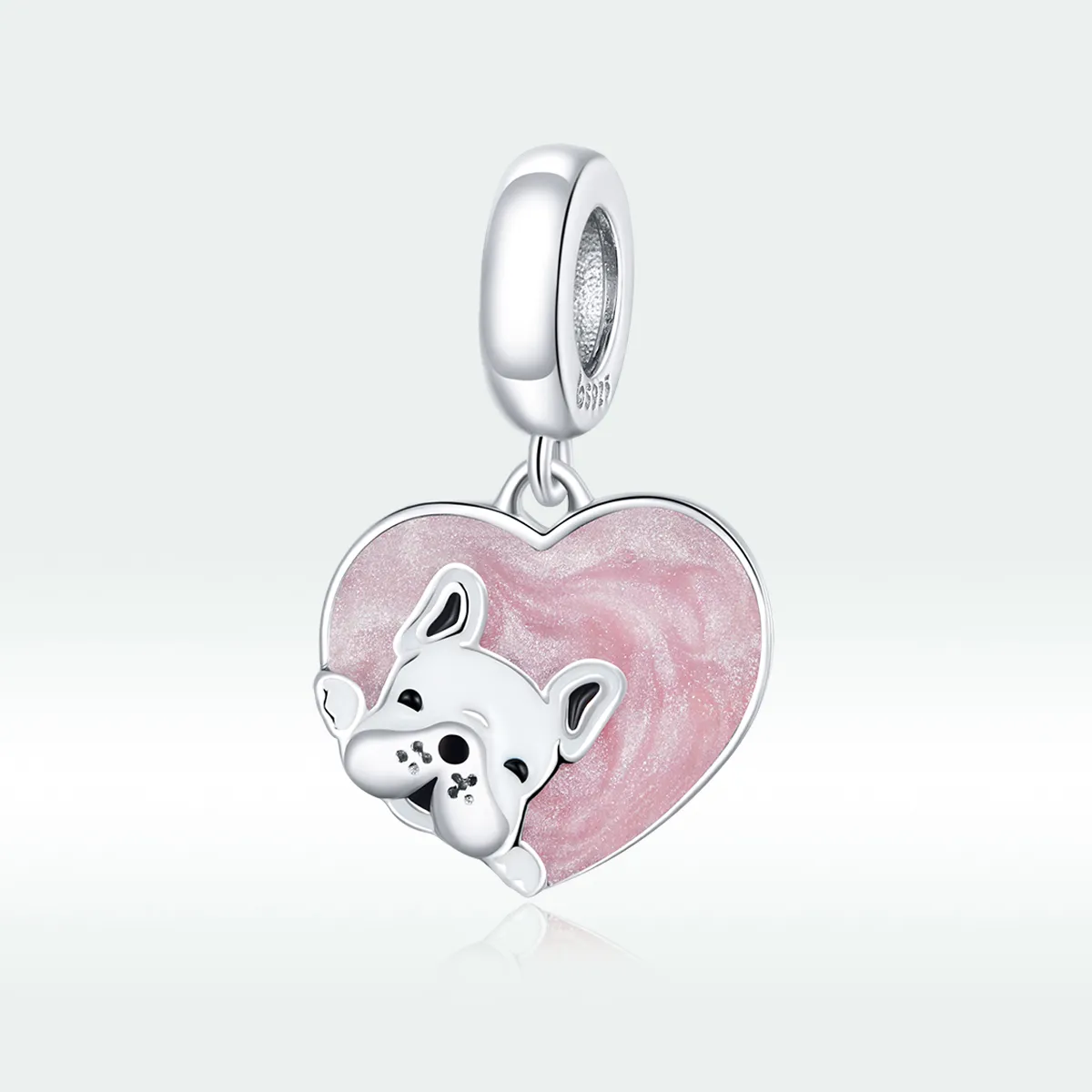 Pandora Style Silver Puppy With Love Dangle - BSC360