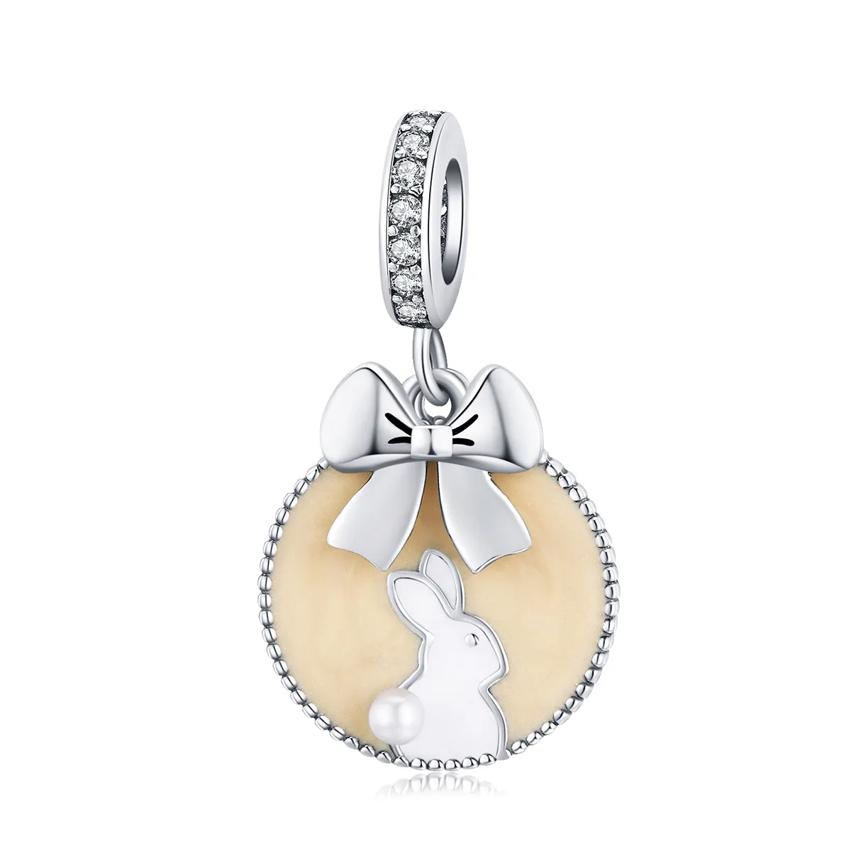 pandora style silver rabbit dangle scc1439