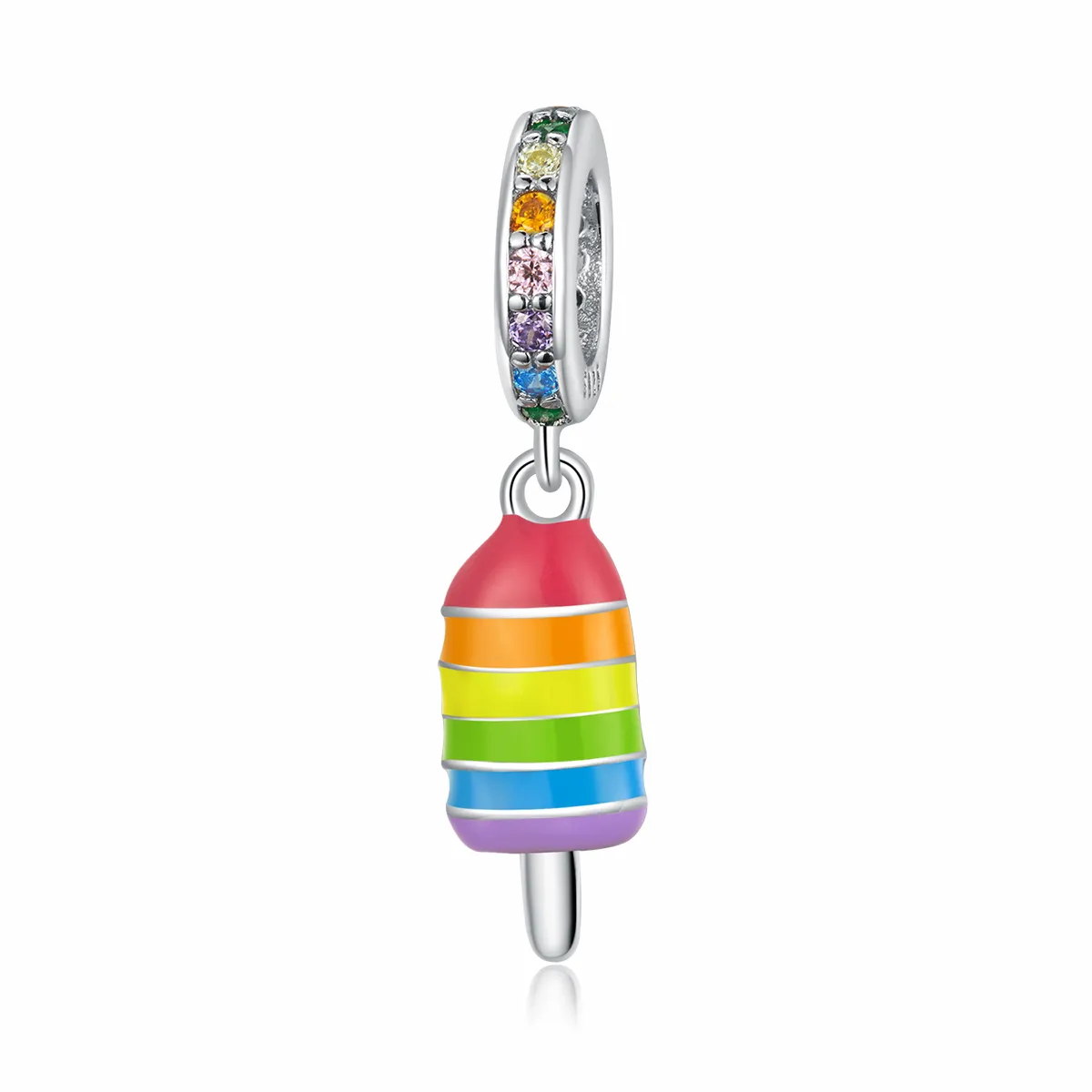 pandora style silver rainbow ice cream dangle bsc351