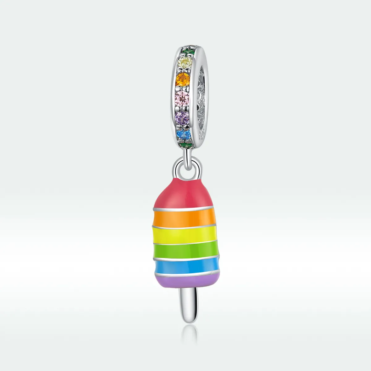 Pandora Style Silver Rainbow Ice Cream Dangle - BSC351