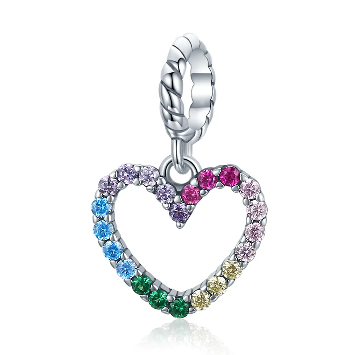 Pandora Style Silver Rainbow Love Dangle - SCC1851