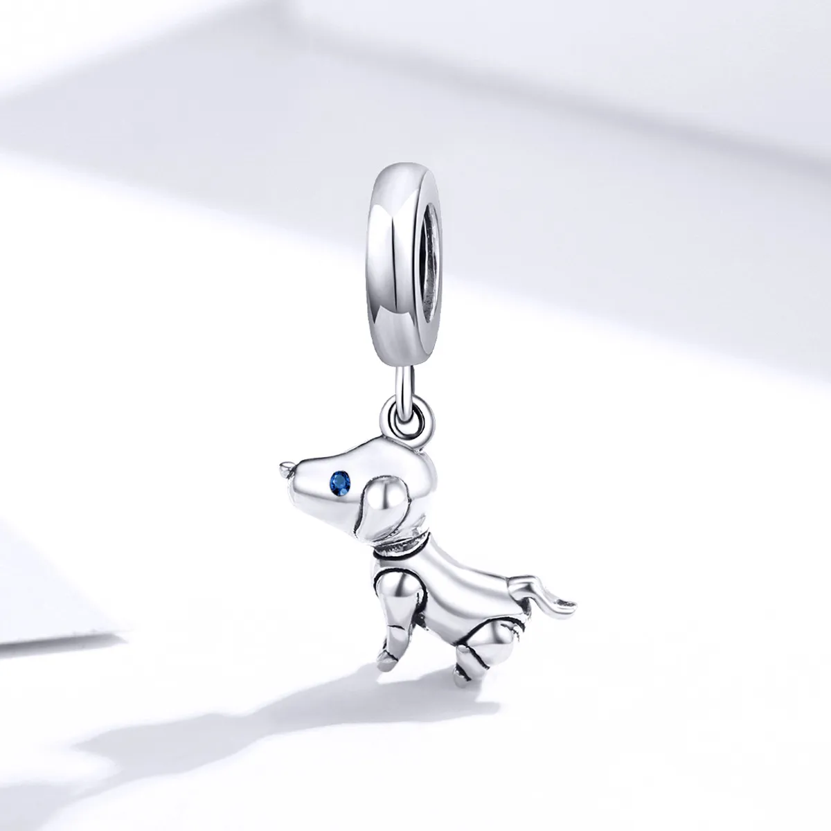 Pandora Style Silver Robot Dog Dangle - SCC1468