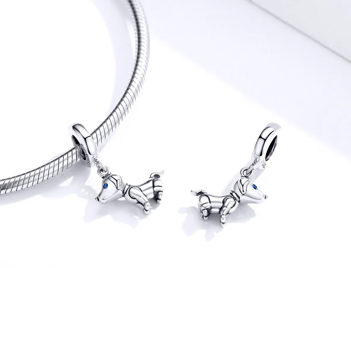 Pandora Style Silver Robot Dog Dangle - SCC1468