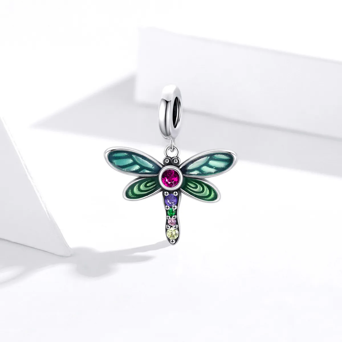 Pandora Style Silver Shiny Dragonfly Dangle - SCC1706