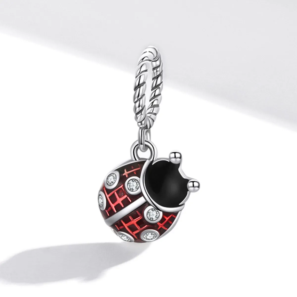 Pandora Style Silver Six-Star Ladybug Dangle - SCC1874