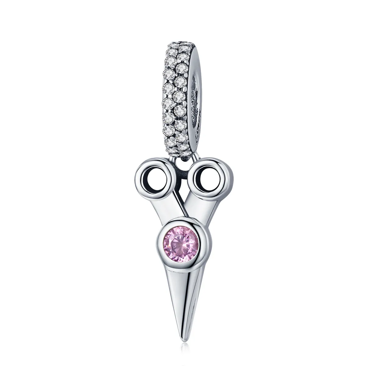 Pandora Style Silver Small Hair Stylist Scissors Dangle - SCC656