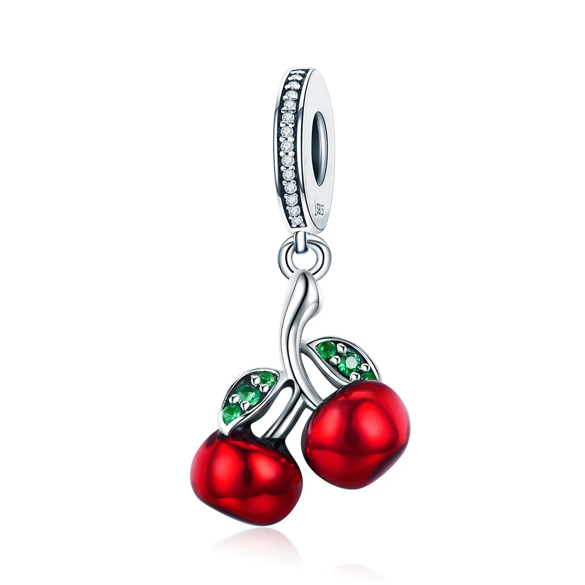 pandora style silver summer cherries dangle scc784