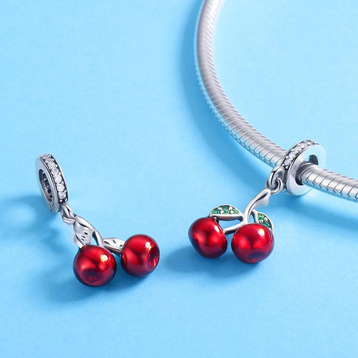 Pandora Style Silver Summer Cherries Dangle - SCC784