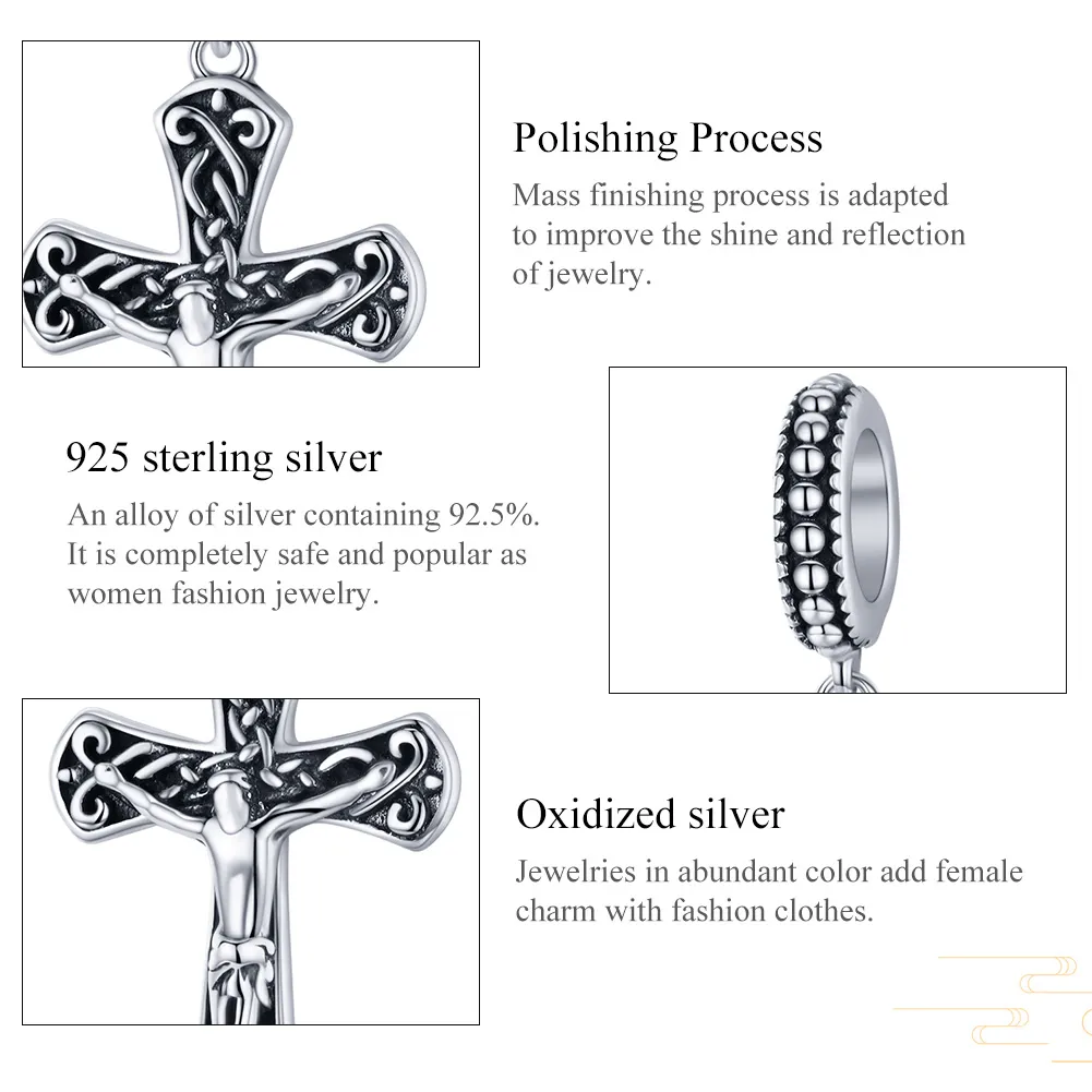 Pandora Style Silver The Cross of Jesus Dangle - SCC1407