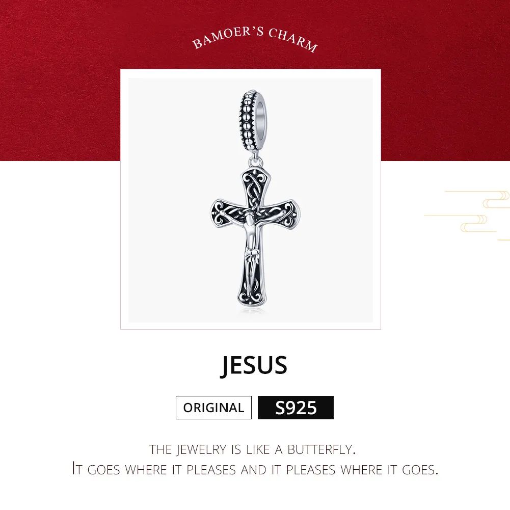 Pandora Style Silver The Cross of Jesus Dangle - SCC1407