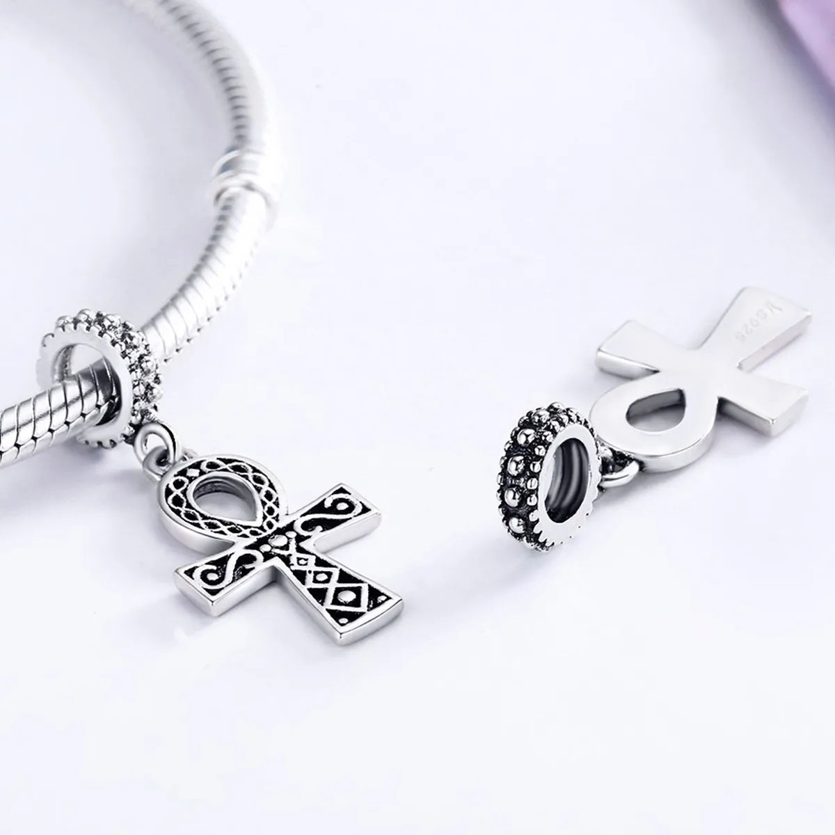 Pandora Style Silver The Cross of The Power of Retro Faith Dangle - SCC185