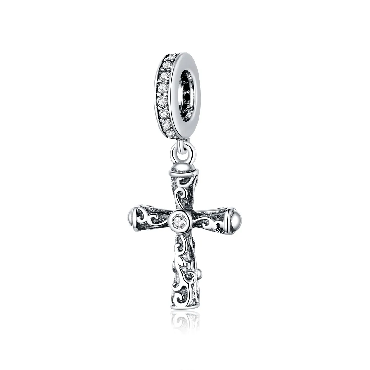 Pandora Style Silver Vintage Cross Dangle - BSC313