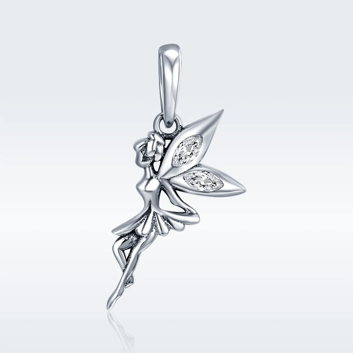 Pandora Style Silver White Flower Fairy Dangle - SCC359