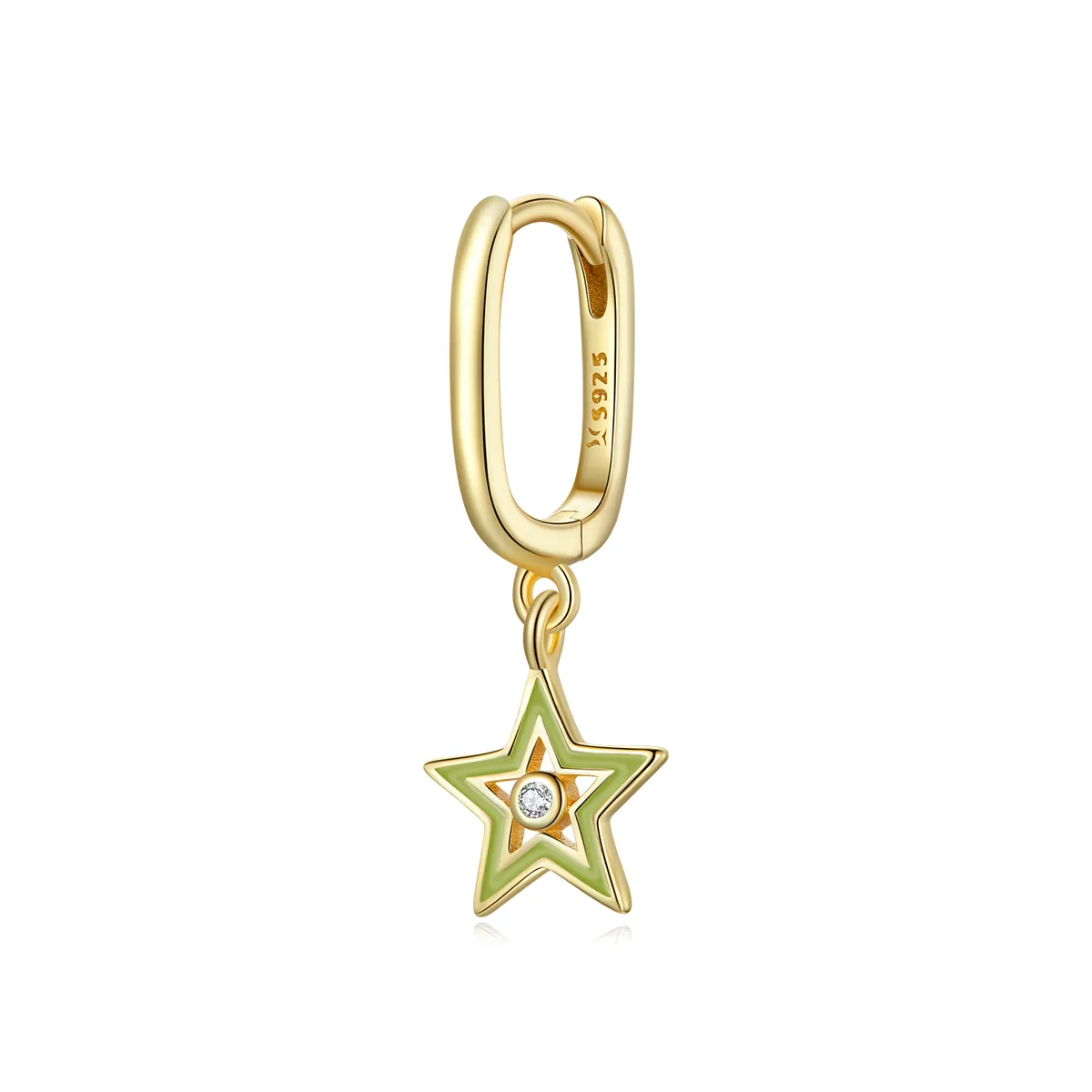 Pandora Style 18ct Gold Plated Shining Star Dangle Earrings - SCE1077-YE