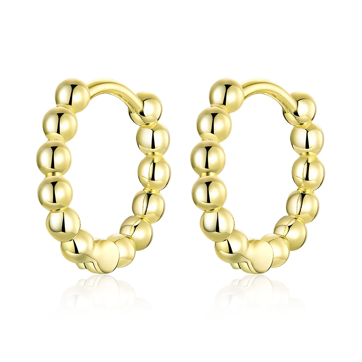 pandora style 18ct gold plated small ball hoop earrings sce807b