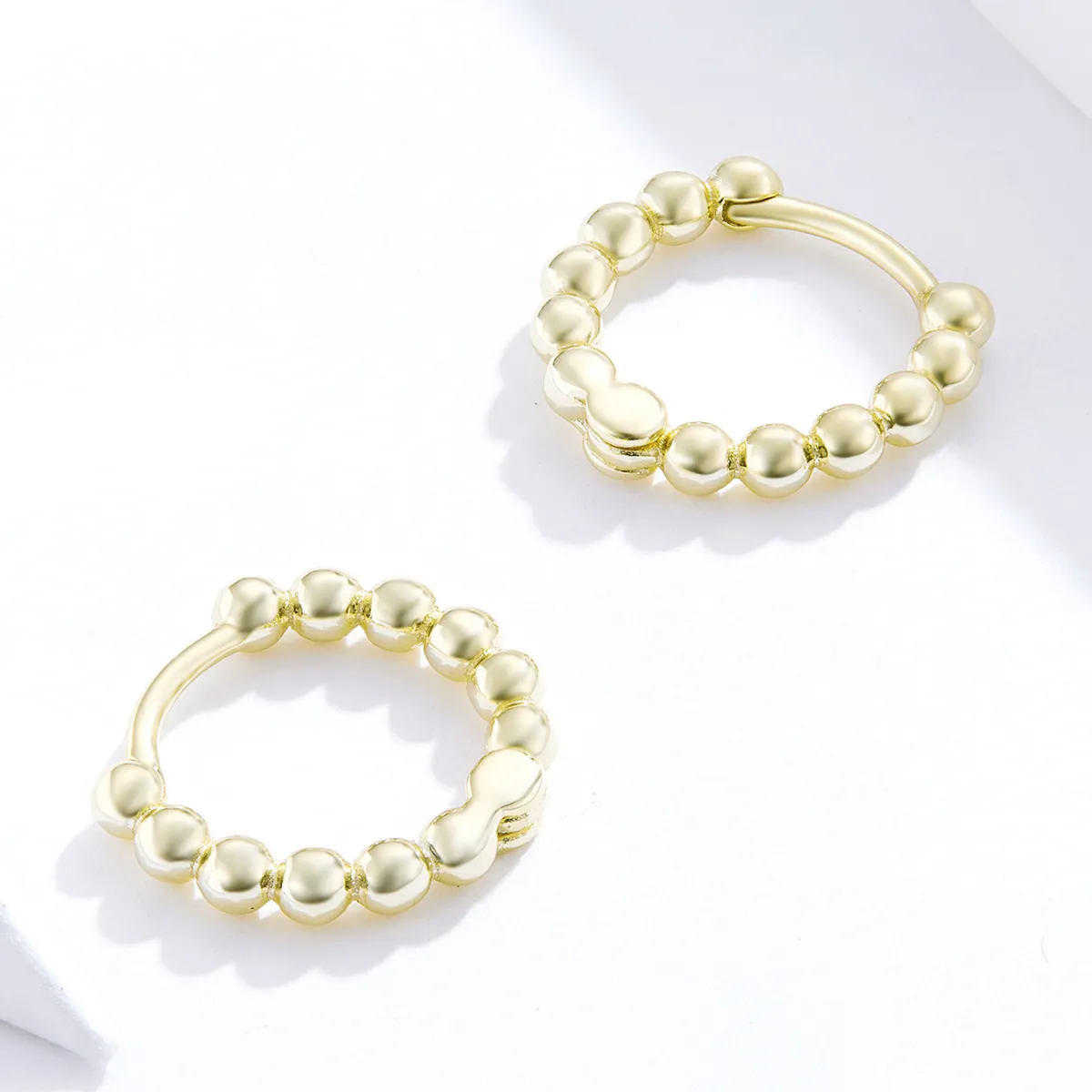 Pandora Style 18ct Gold Plated Small Ball Hoop Earrings - SCE807-B