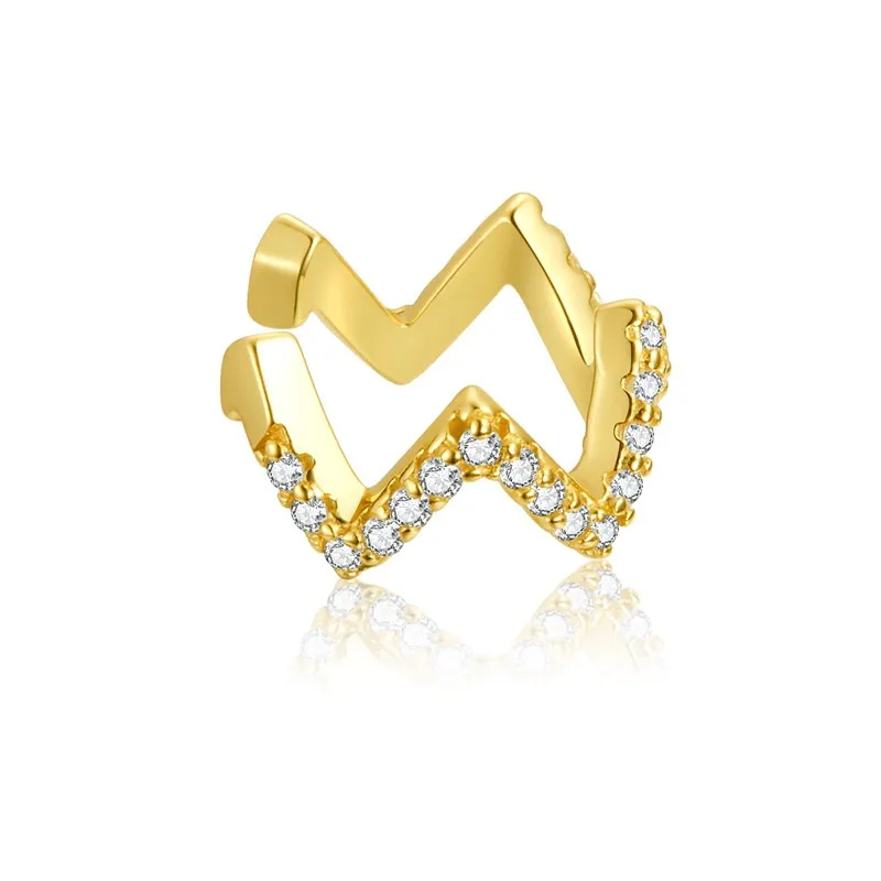 pandora style 18ct gold plated wave ear clip sce995b