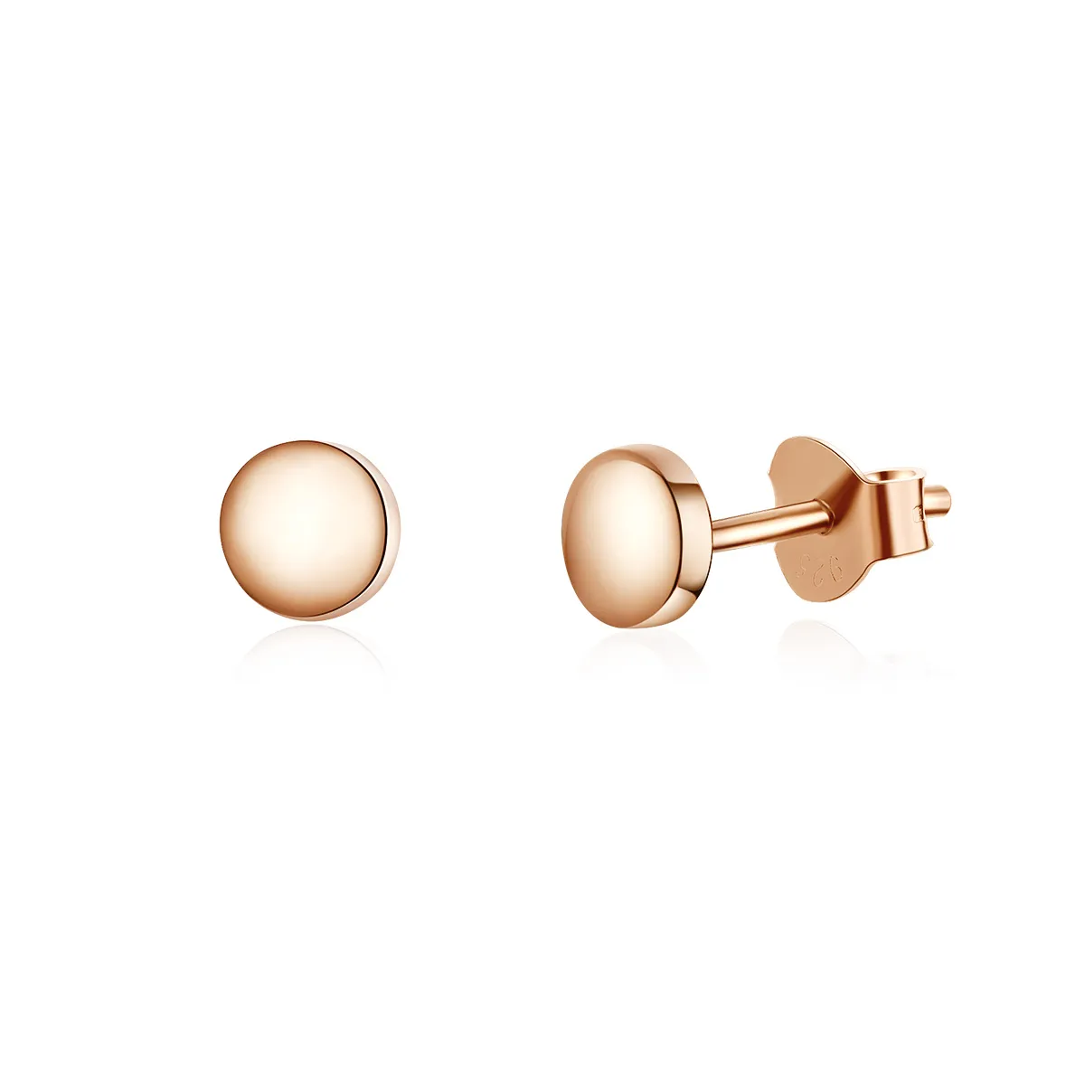 pandora style rose gold simple bean stud earrings sce705c