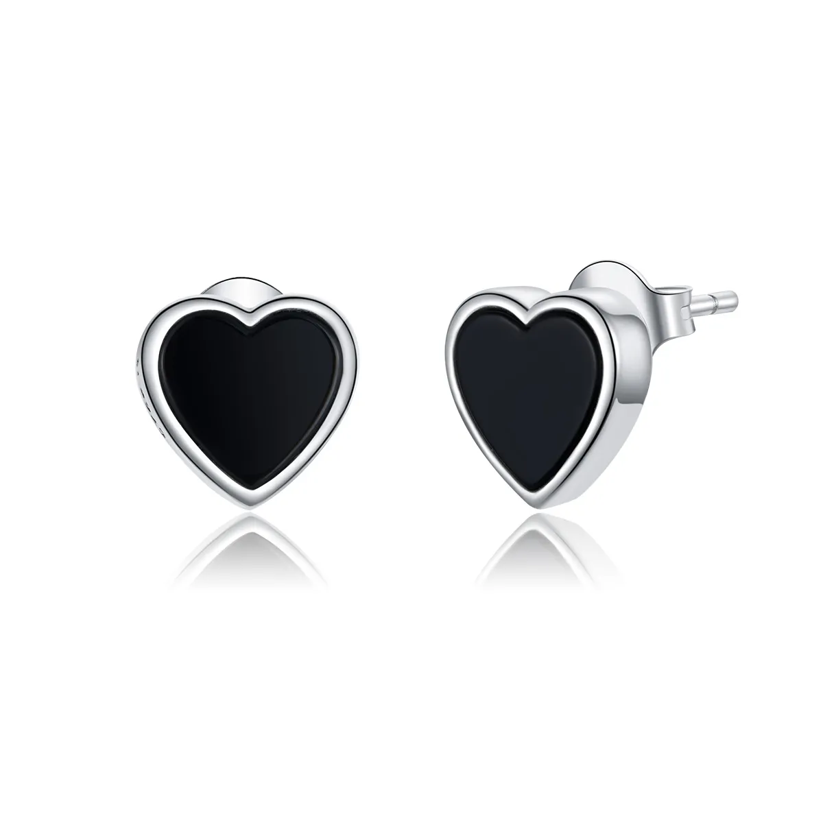 pandora style silver agate love stud earrings sce915