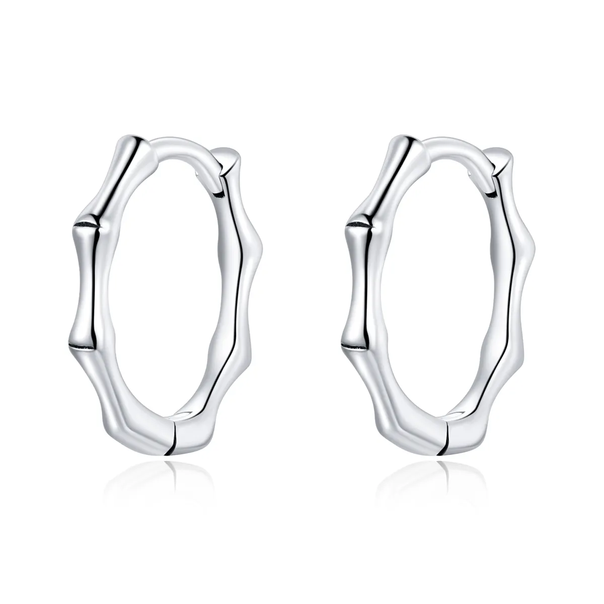 pandora style silver bamboo hoop earrings sce988