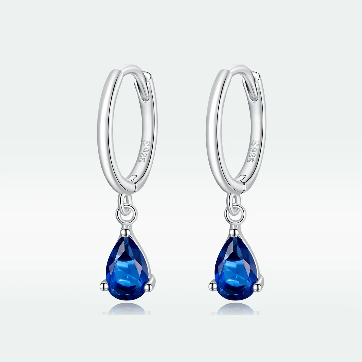 Pandora Style Silver Blue Drop Dangle Earrings - SCE1018-BU