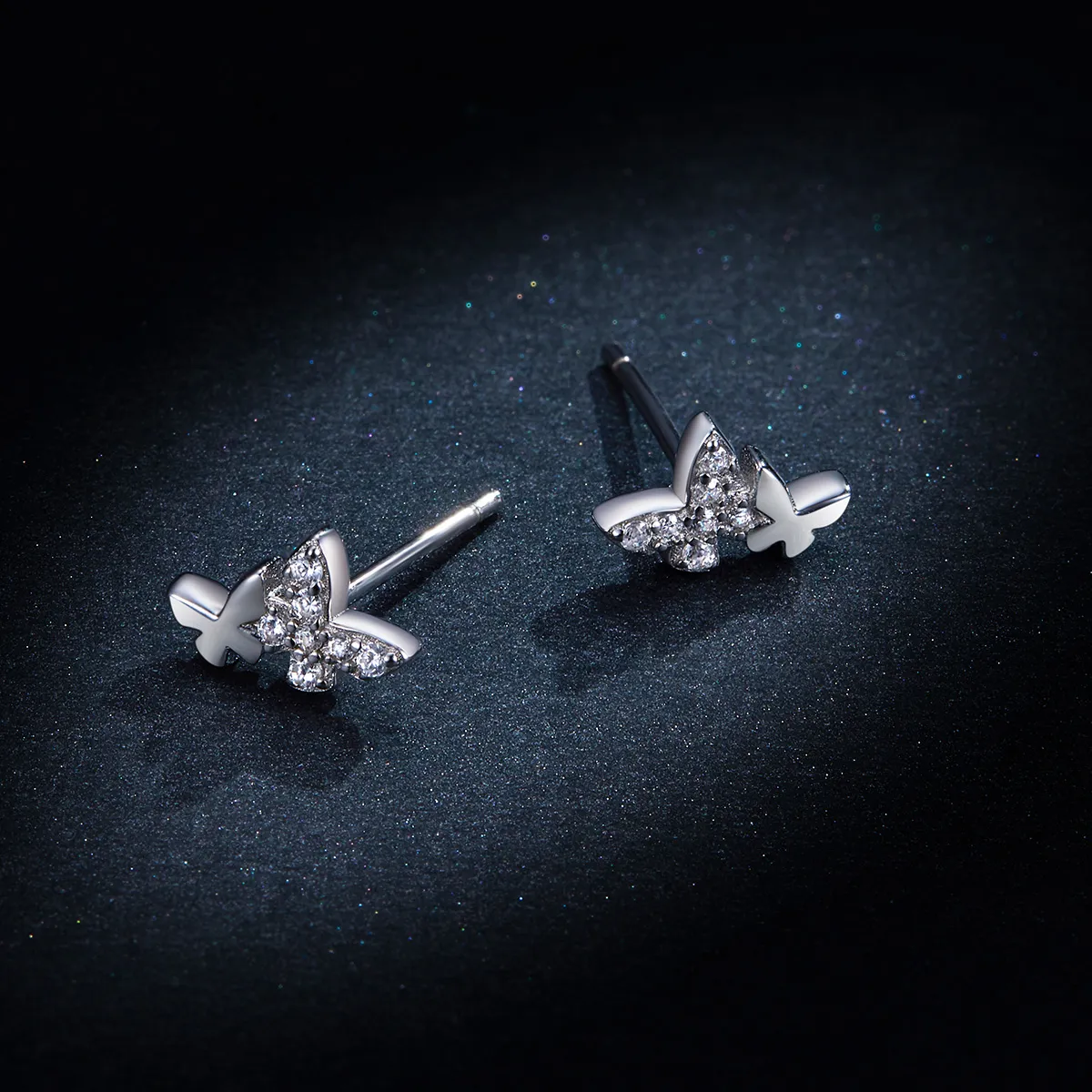 Pandora Style Silver Butterfly Stud Earrings - BSE236