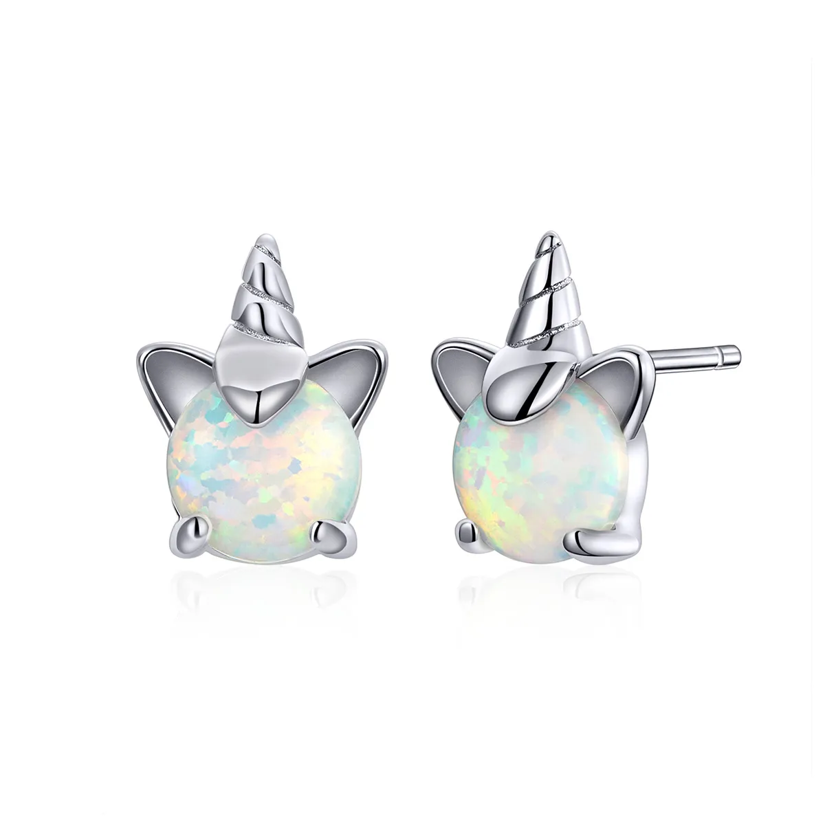 pandora style silver cute unicorn stud earrings sce737