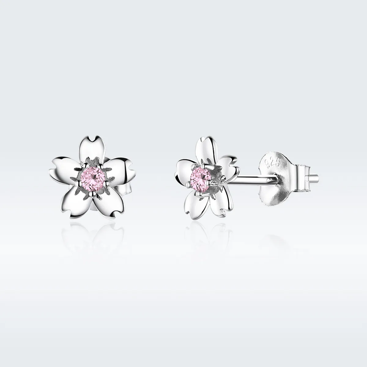 pandora style silver daisy flower stud earrings sce784