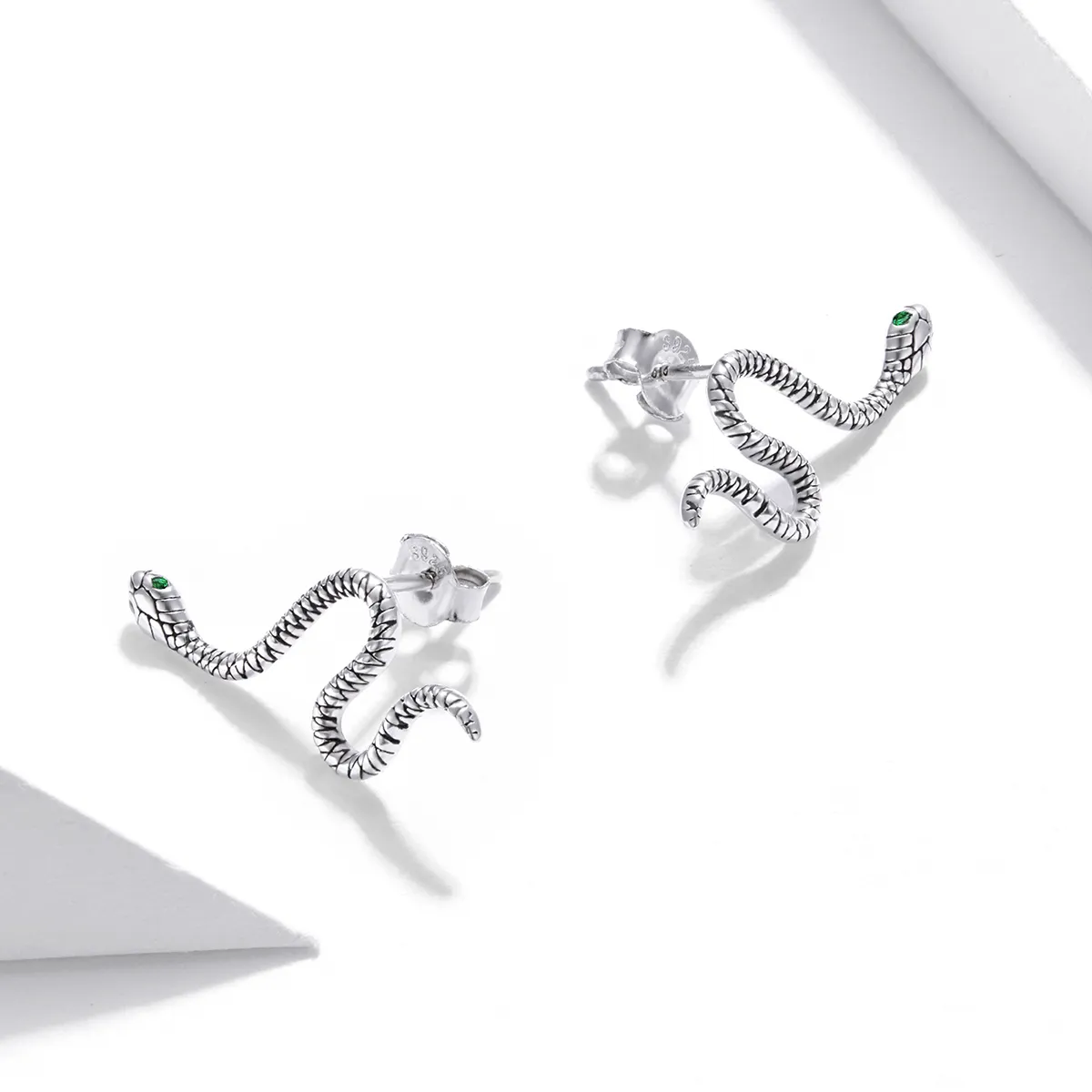 Pandora Style Silver Dance of The Snake Stud Earrings - SCE1111