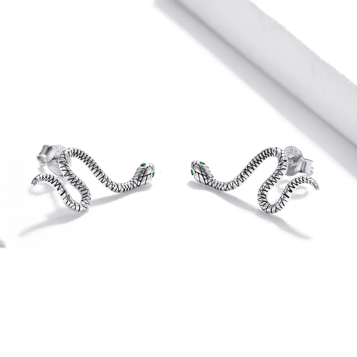 Pandora Style Silver Dance of The Snake Stud Earrings - SCE1111