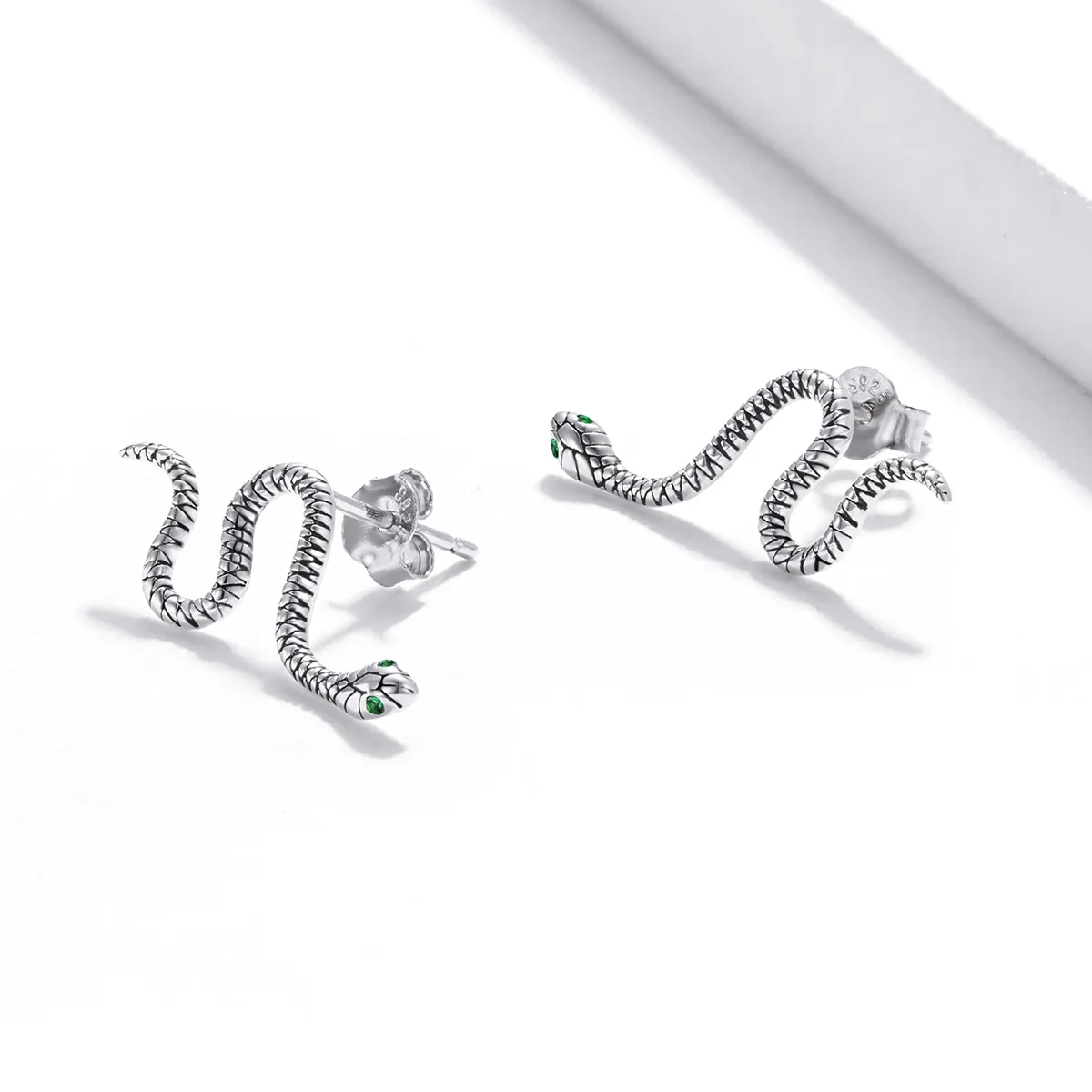 Pandora Style Silver Dance of The Snake Stud Earrings - SCE1111