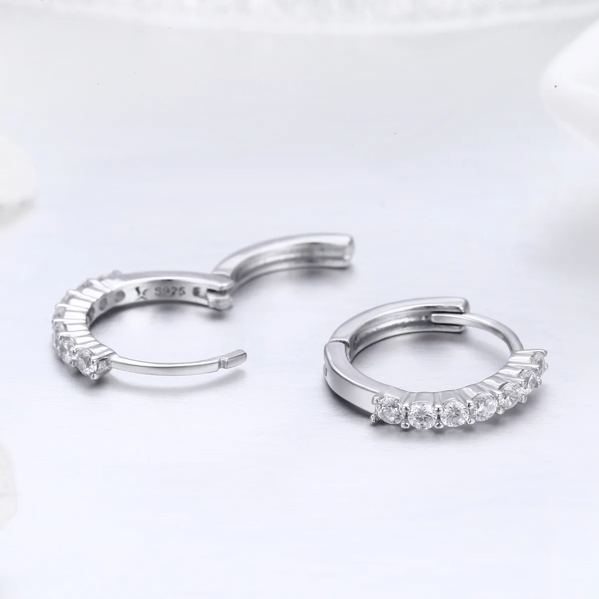 Pandora Style Silver Declaration of Grace Hoop Earrings - SCE351-1H