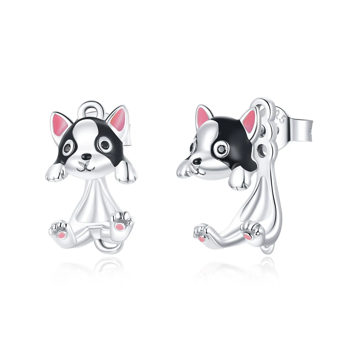 pandora style silver dog stud earrings sce978