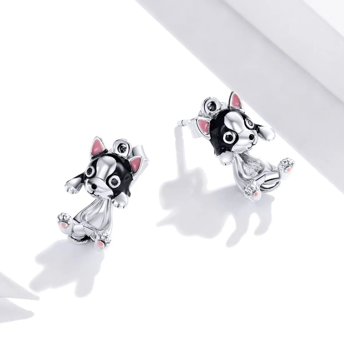 Pandora Style Silver Dog Stud Earrings - SCE978