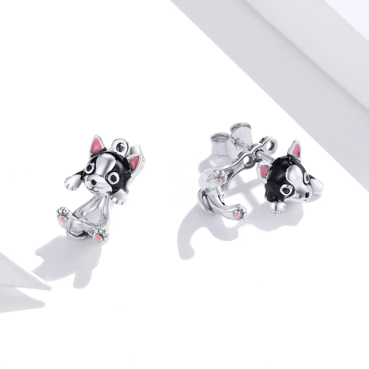 Pandora Style Silver Dog Stud Earrings - SCE978