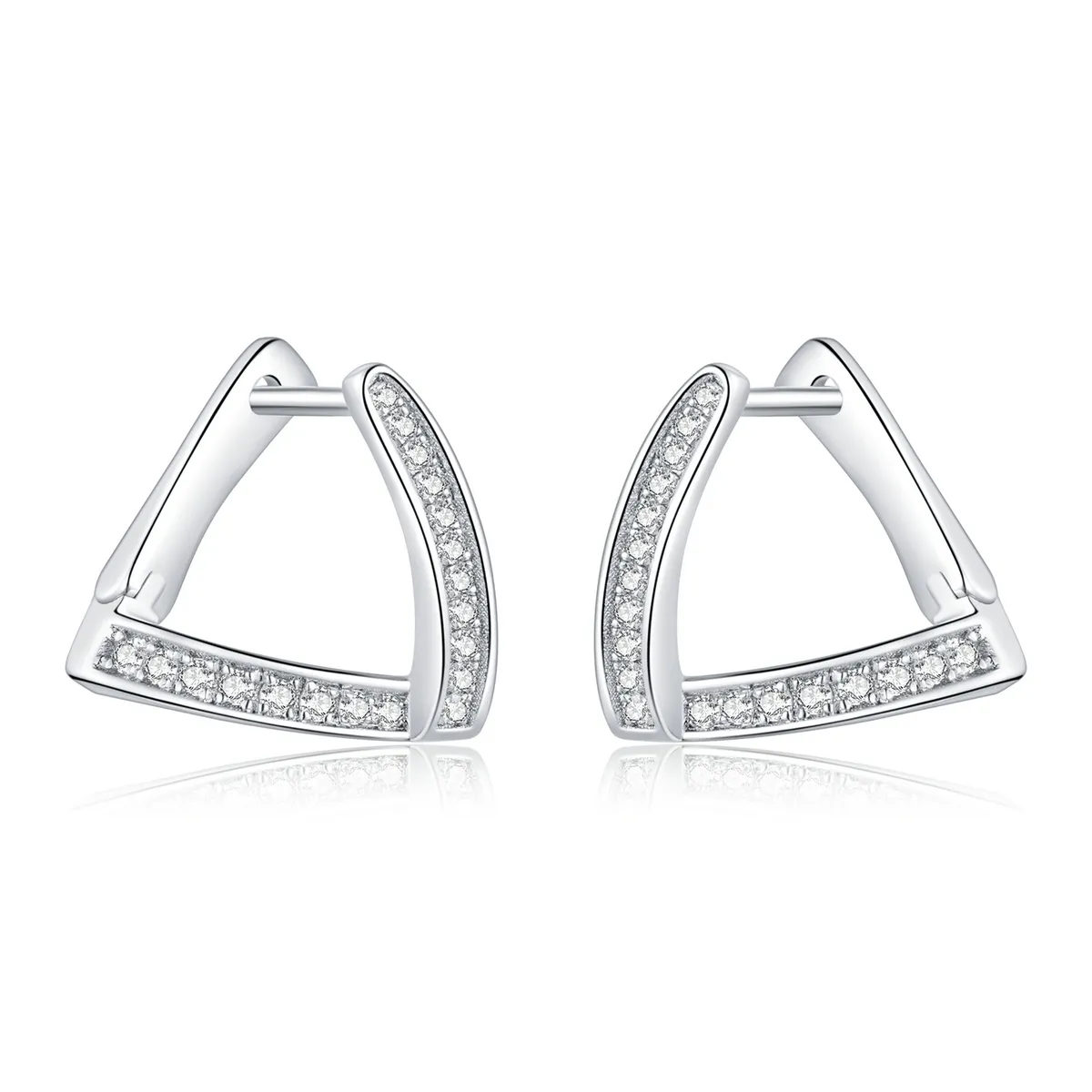 pandora style silver geometric hoop earrings sce975