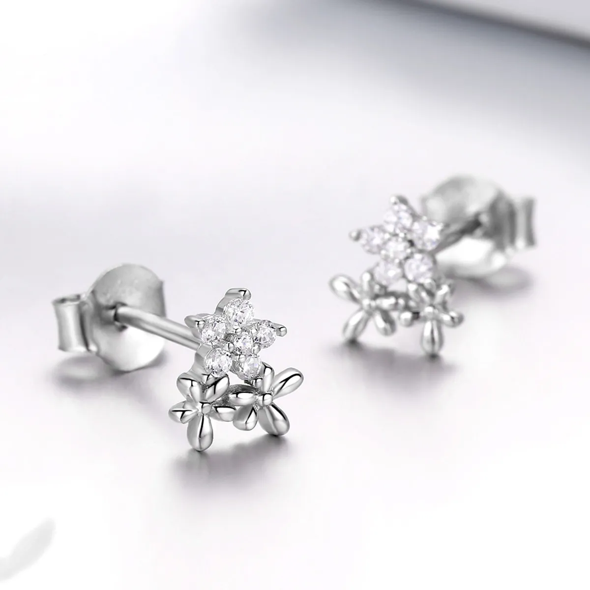 Pandora Style Silver Gypsophila Stud Earrings - BSE030