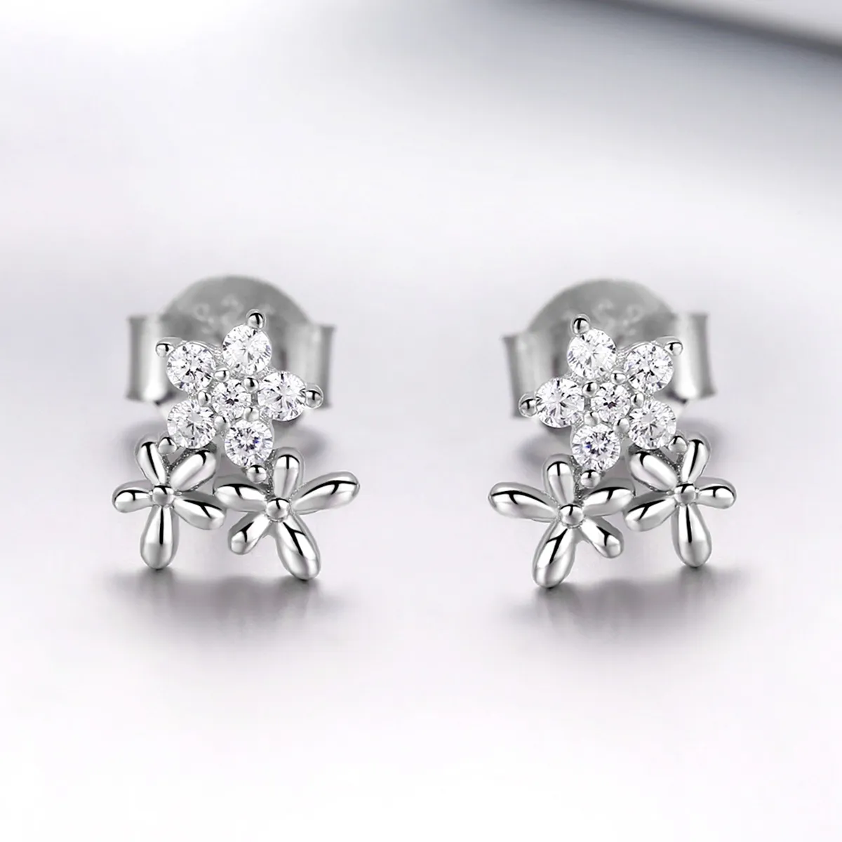 Pandora Style Silver Gypsophila Stud Earrings - BSE030