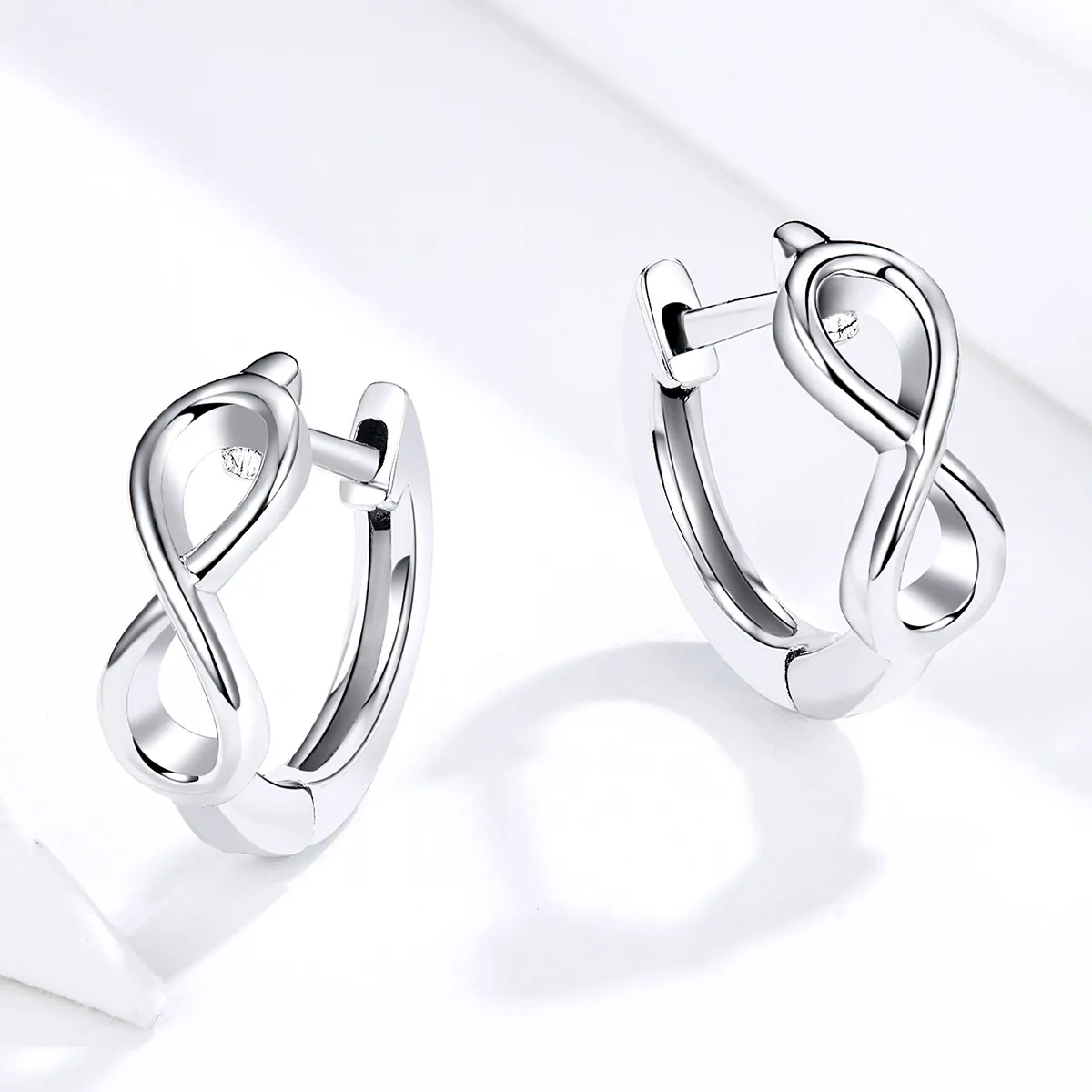 Pandora Style Silver Infinite Love Hoop Earrings - SCE743