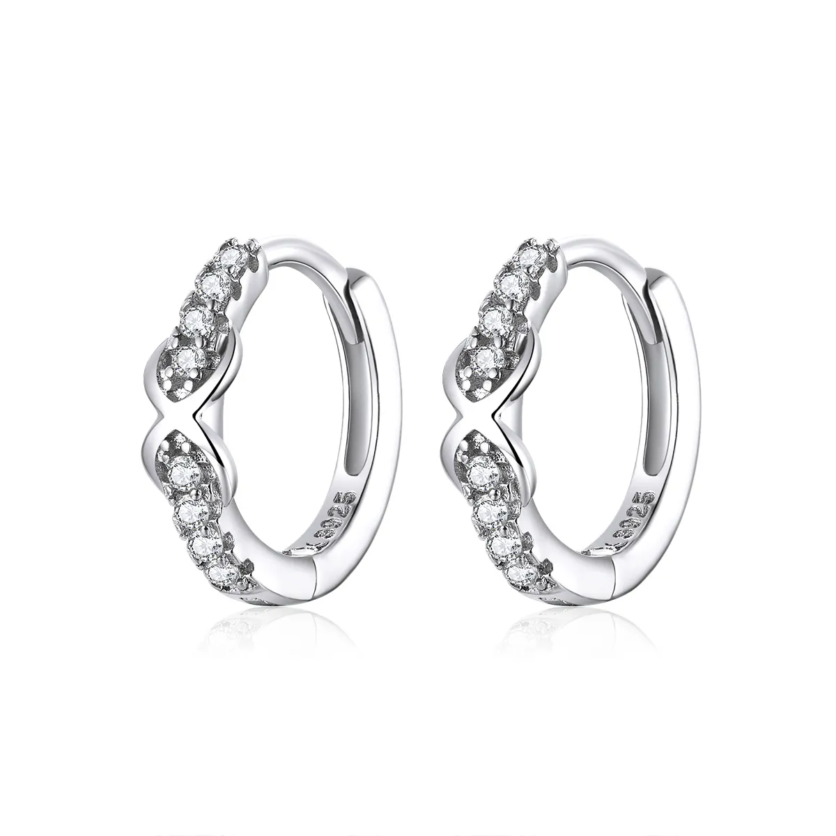 pandora style silver infinity symbol hoop earrings sce872