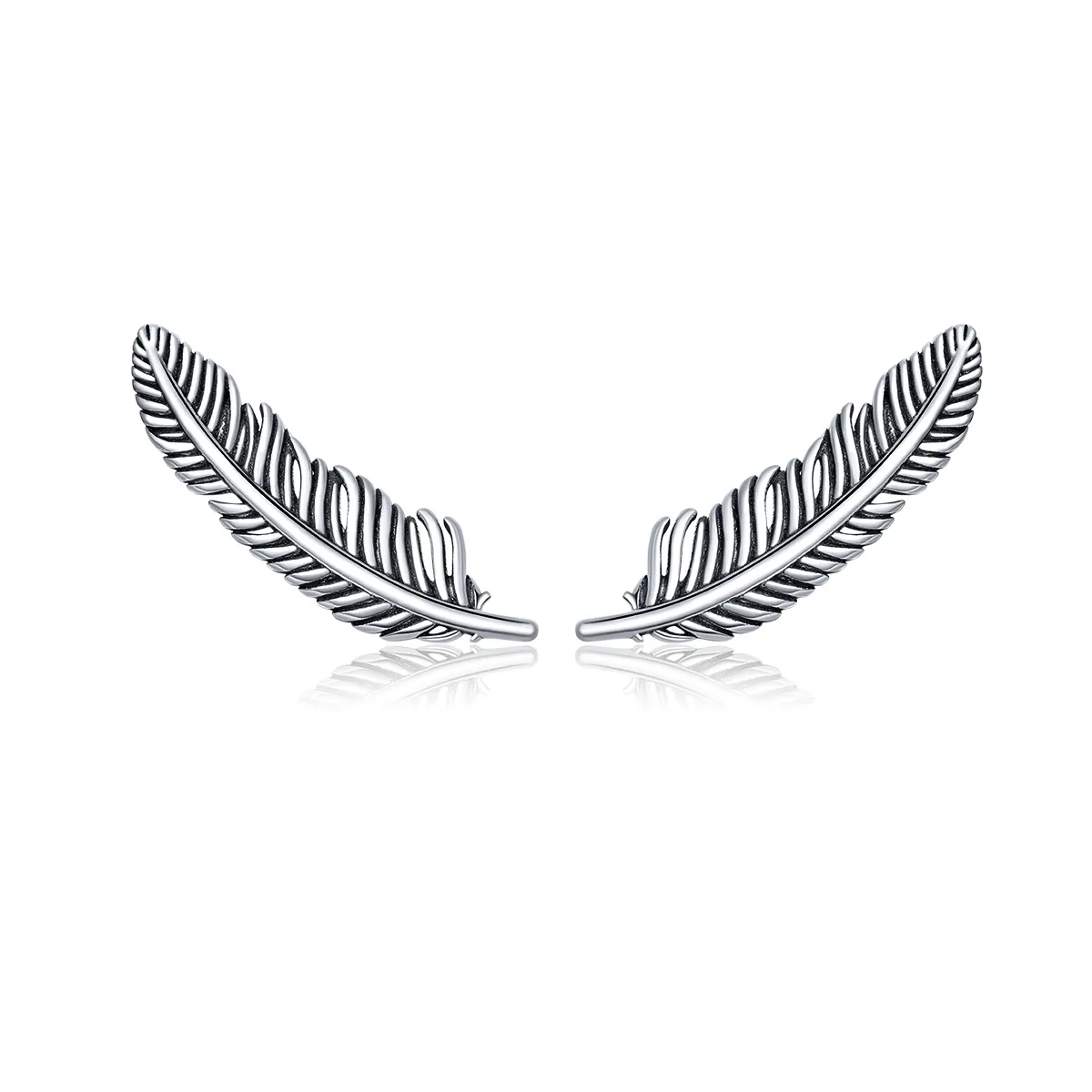 Pandora Style Silver Light As A Feather Stud Earrings - SCE865