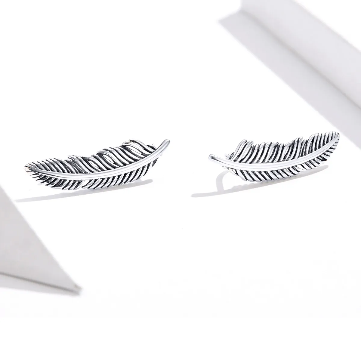 Pandora Style Silver Light As A Feather Stud Earrings - SCE865